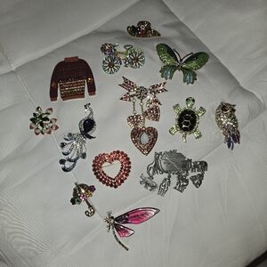 Colorful Brooch Set, Heart, and More (( NOTE: BUTTERFLY, PEACOCK NOT AVAILABLE!!